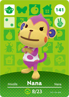 Animal Crossing Amiibo Card (Nana 141)