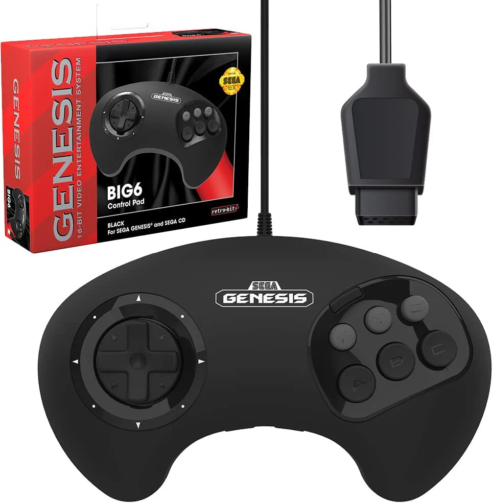 Big 6 Control Pad (Black) for Sega Genesis - Image 2