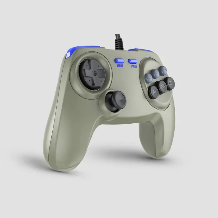BrawlerGEN Controller (Grey) for Genesis & Saturn - Image 2