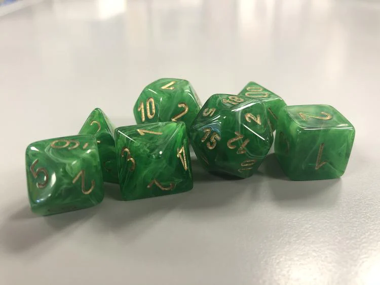 Chessex Dice Vortex Green/Gold 7-Die Set