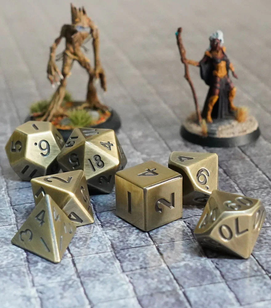 FanRoll Metal 16mm Dice Set (Antique Gold) - Image 2