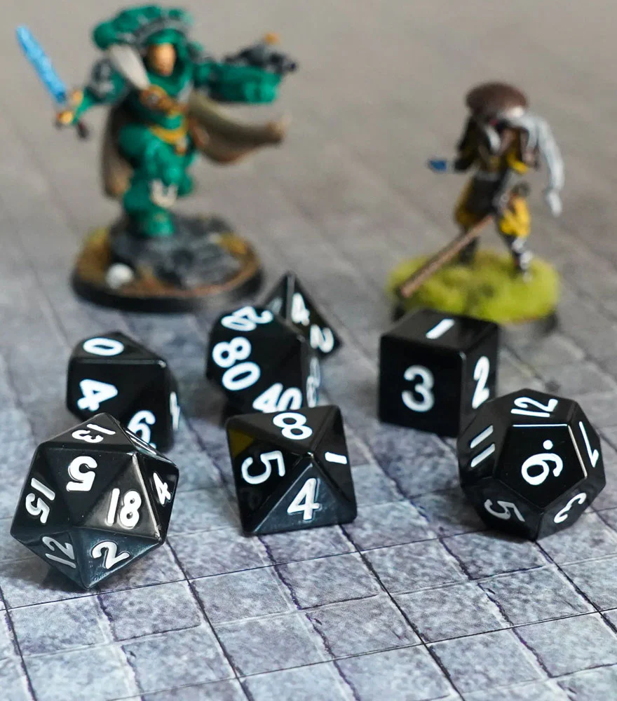 FanRoll Metal 16mm Dice Set (Black) - Image 2