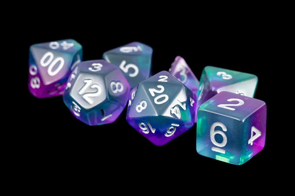 FanRoll Resin 16mm Dice Set (Blue Aurora)