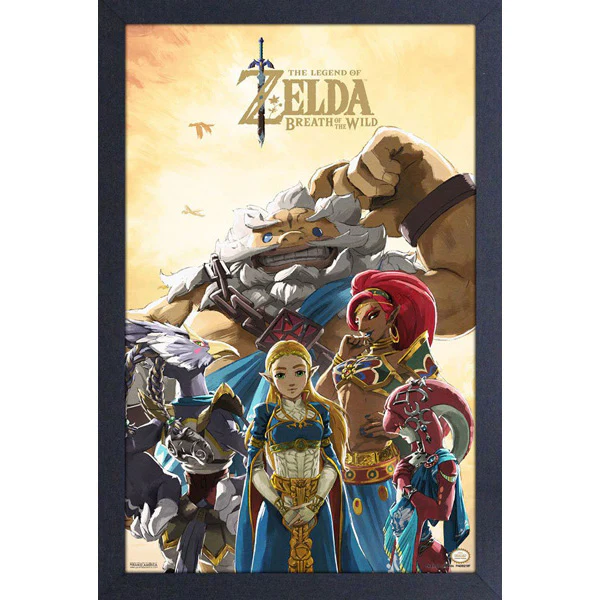 The Legend of Zelda: Breath of the Wild Zelda & Champions Group 11" x 17" Framed Print