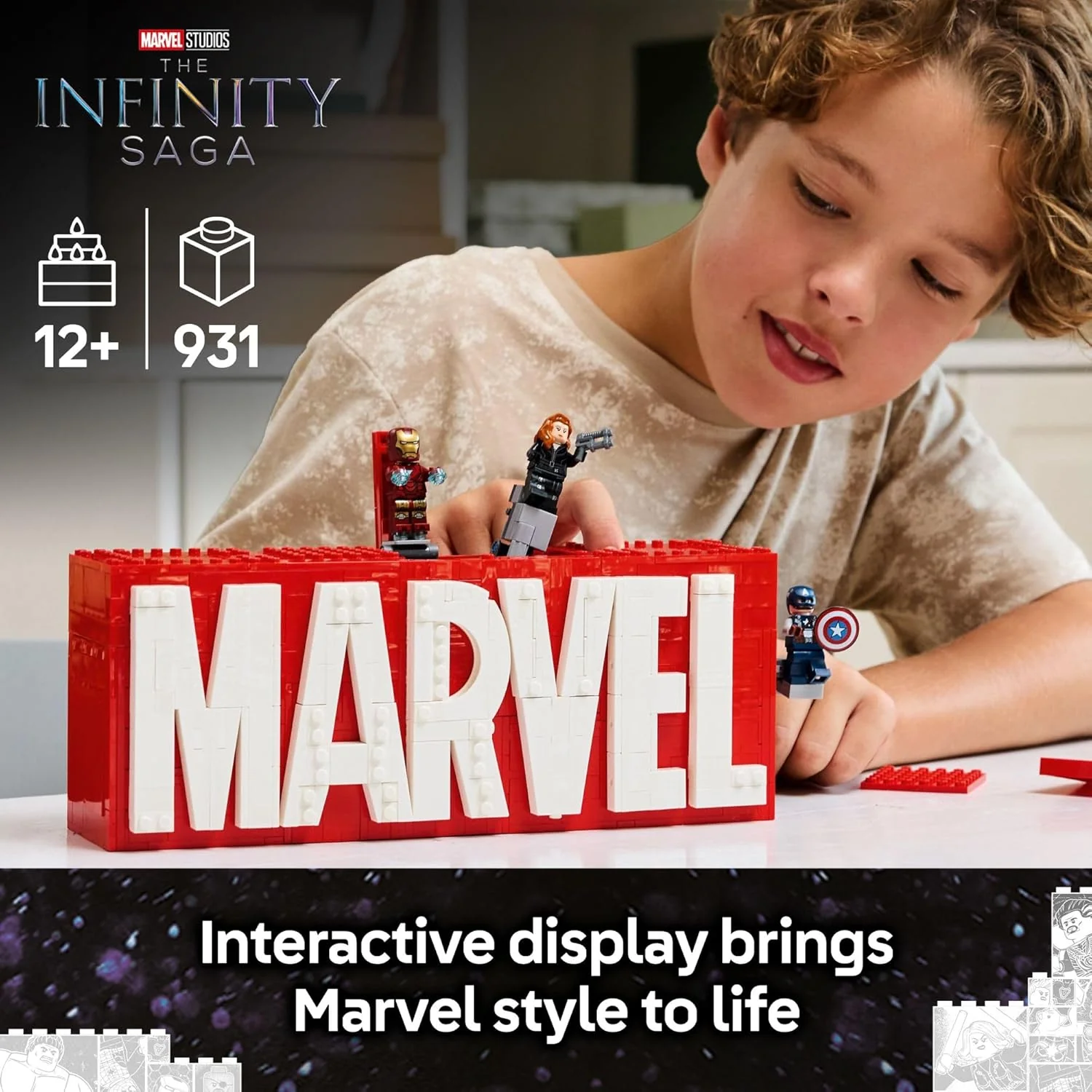 LEGO Marvel The Infinity Saga: Marvel Logo & Minifigs Set 76313 - Image 2
