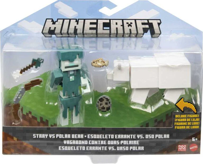Minecraft 3.25" Stray vs Polar Bear Deluxe Figure