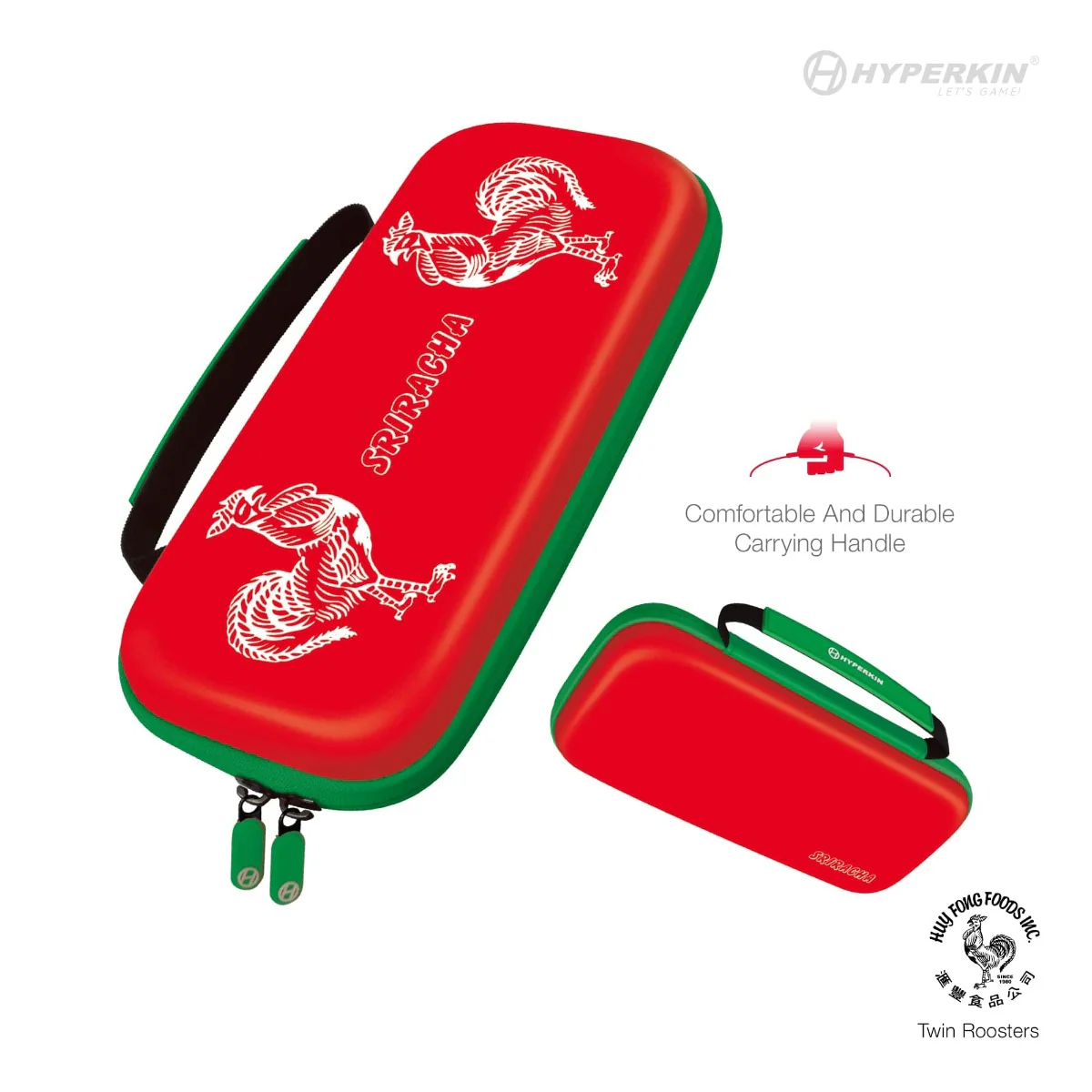 Huy Fung Foods Inc. Sriracha EVA Hard Shell Carrying Case (Twin Rooster)Sriracha EVA Hard Shell Carrying Case (Twin Rooster) for Switch & Switch Lite - Image 2