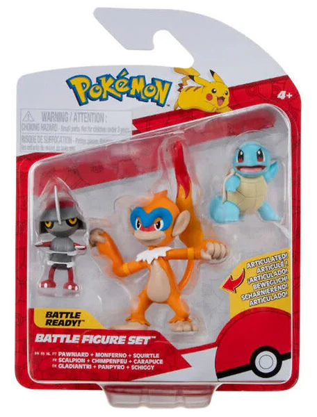Pokemon Battle Figure 3 Pack Pawniard + Monferno + Squirtle