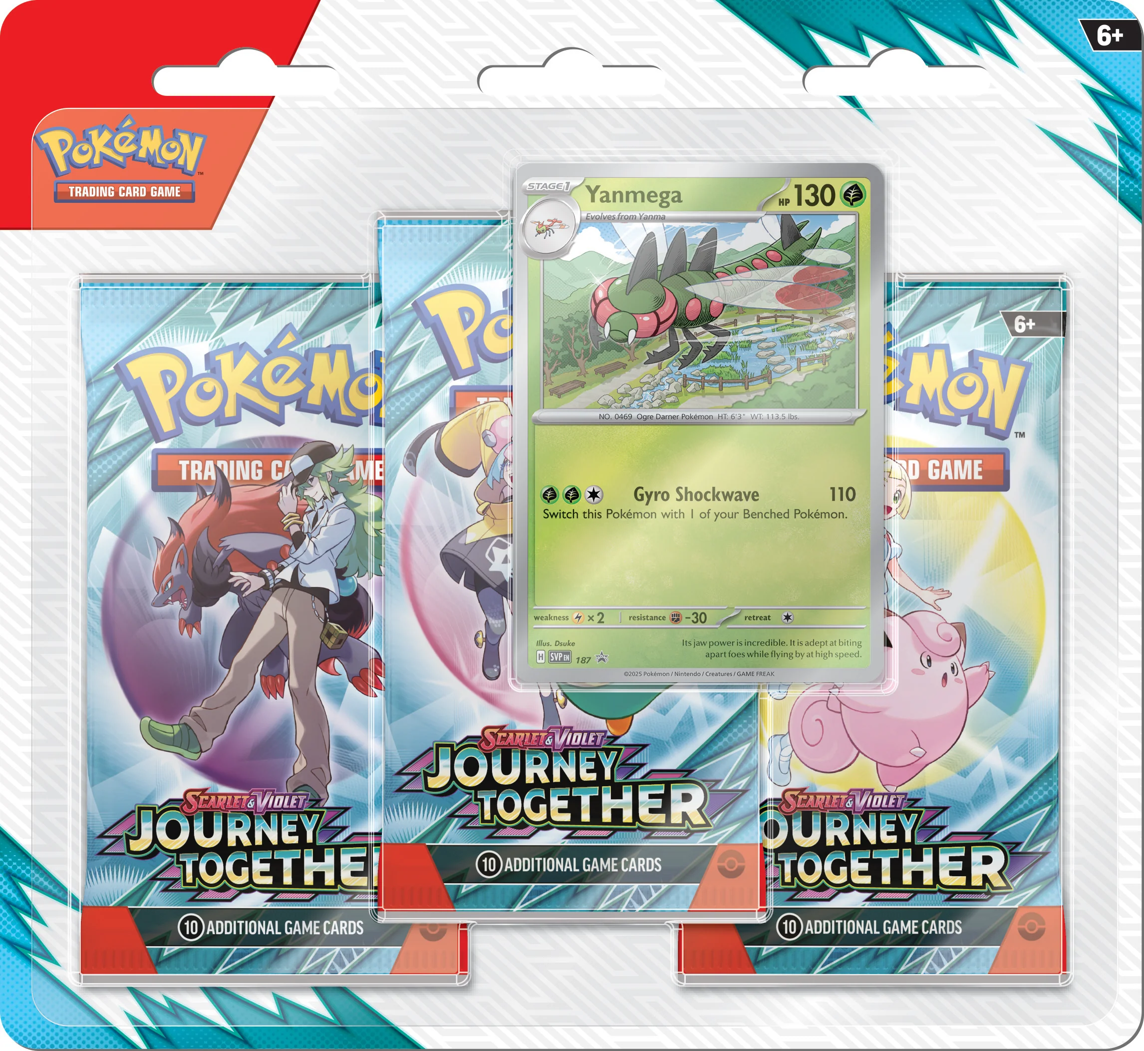 Pokemon TCG Journey Together 3-Pack Blister (Yanmega)