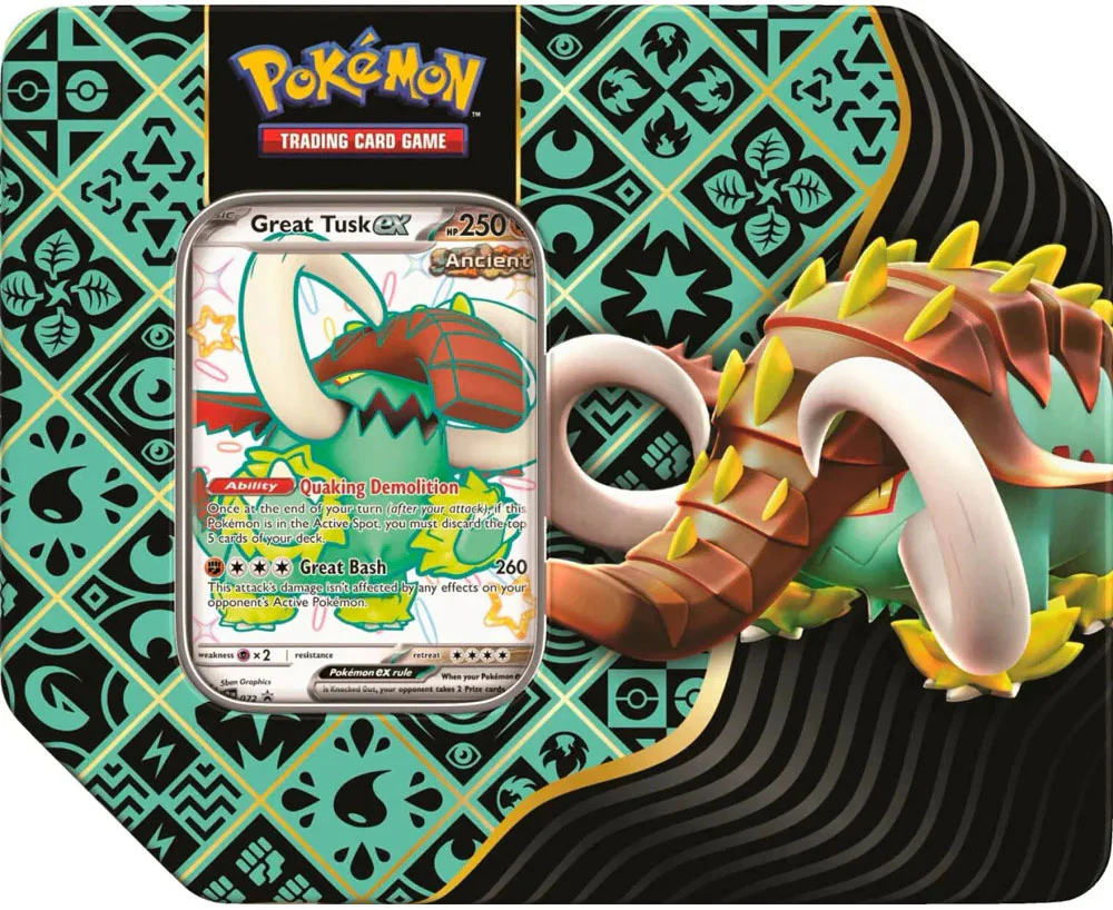 Pokemon TCG Paldean Fates Great Tusk ex Tin