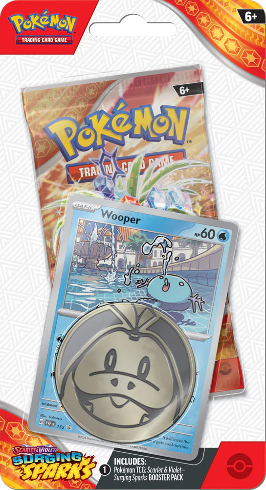 Pokemon TCG Surging Sparks Checklane Blister (Wooper)