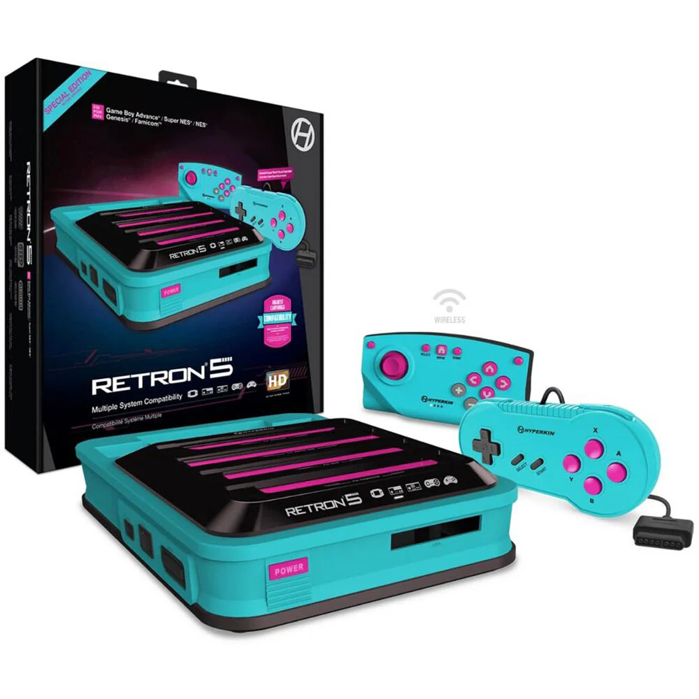 RetroN 5 HD Gaming Console (Hyper Beach) (Nintendo Entertainment System / Super Nintendo / Sega Genesis / Game Boy / More)
