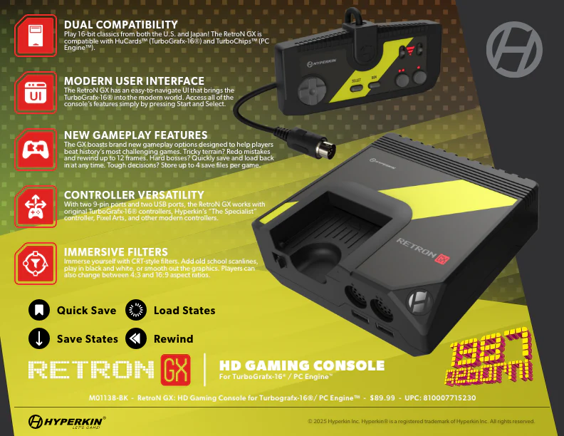 RetroN GX HD Gaming Console (Turbografx-16 / PC Engine) - Image 2