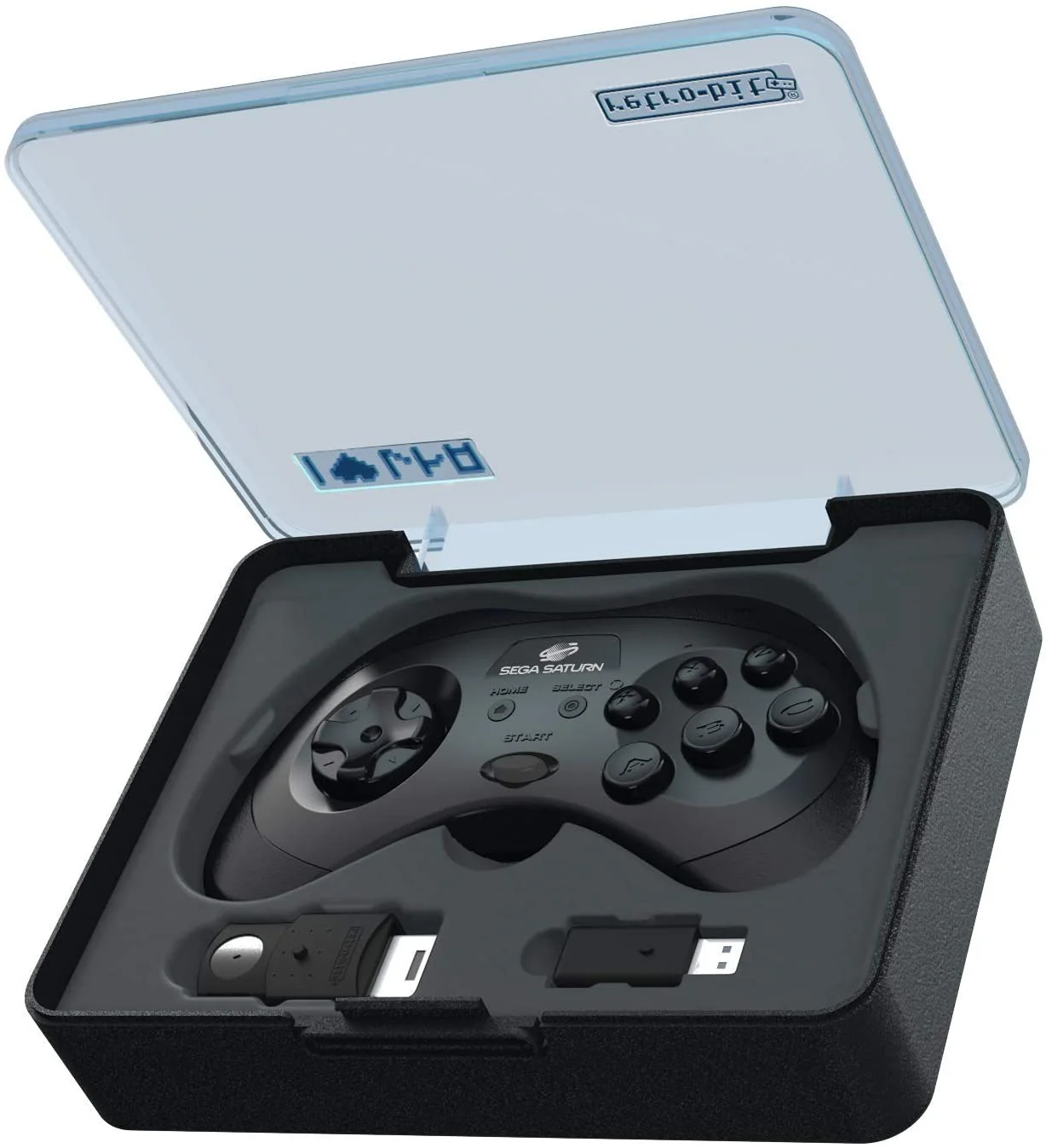 Sega Saturn 8-Button 2.4 GHZ Wireless Arcade Pad (Black) - Image 2